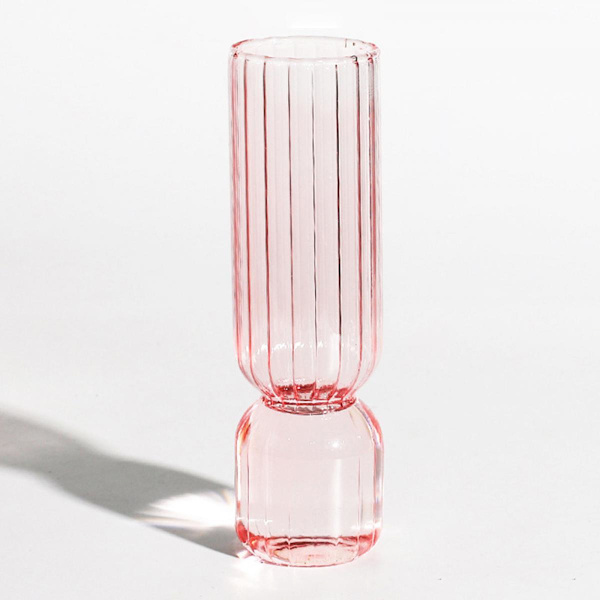 Modern Glasblomma Vas Hydroponisk Bordsdekoration Terrarium Växthållare Behållare Cylinder Rosa