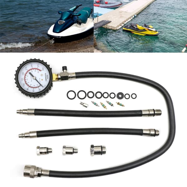 [RM]Cylinder Compression Tester with Adapters Flexible Hose for Gasoline Engines