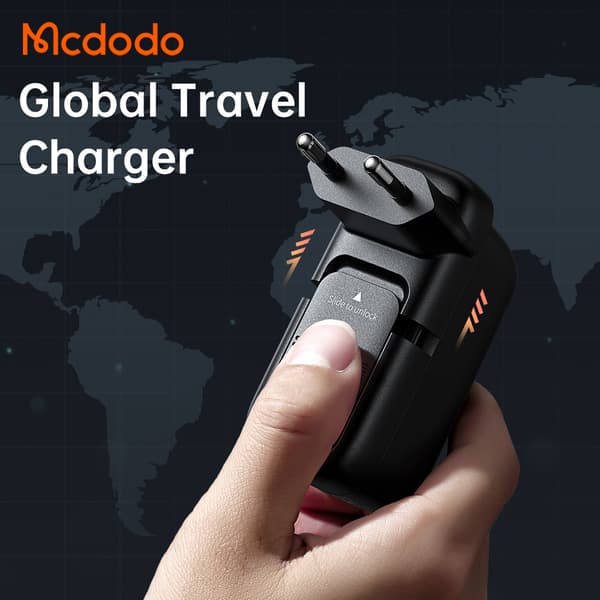 McDodo CH-0291 USBC+USB GaN -seinälaturi, PD, 65W, musta