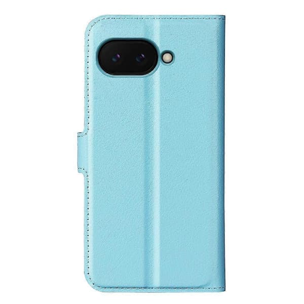 [RM] Litchi læder-telefonetui til Google Pixel 9a Blue For Google Pixel 9a