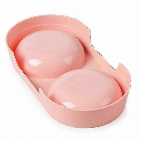 Rosa plastikk dobbeltskål kjæledyrmater for katter og hunder, mat- og vannskål Pink