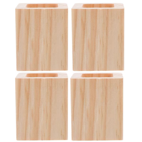 Solid Wood Furniture Risers for Sofa and Bed, 4 Pcs Square Lifting Pads[RM]