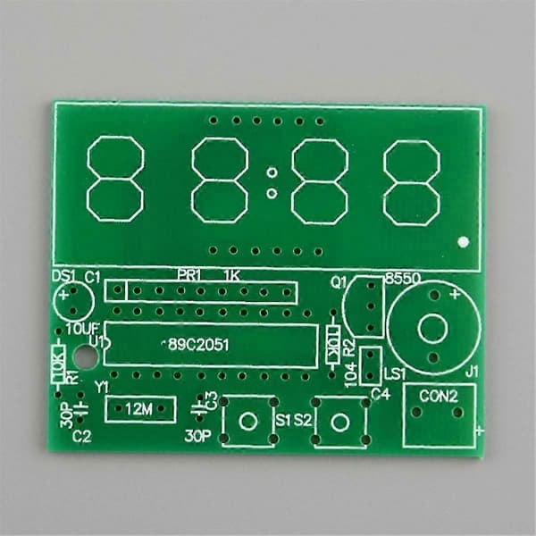 Digitalt ur-sæt med 4-cifret display, mikrocontroller-baseret elektronisk ur til gør-det-selv-projekter