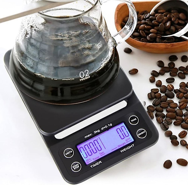 Digital Kaffevåg Med Timer, Multifunktionell Portabel Med Display