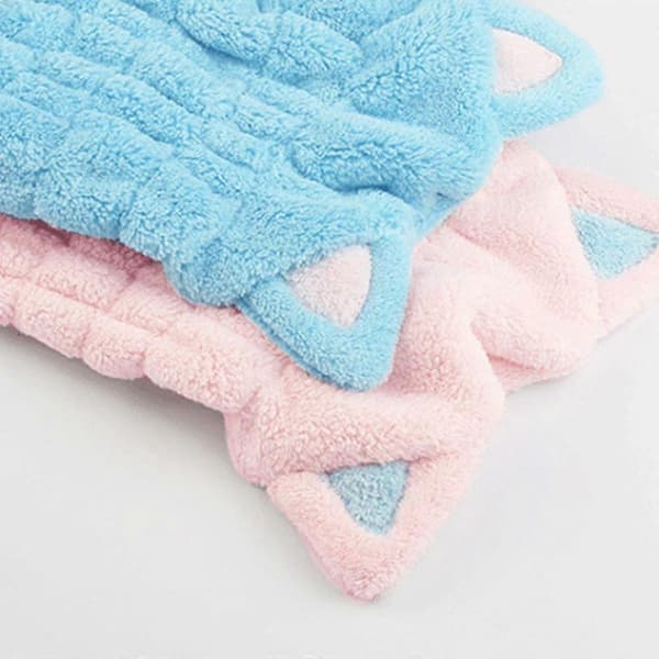 2-pack mikrofiberhanddukar för hårtorkning, söt badhandduksinpackning badmössa
