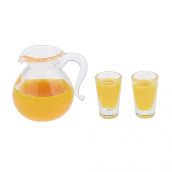 1/12 Dockskåp Miniatyr Flaskor Muggar Modell Kökstillbehör Juice X1