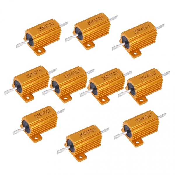 10x 25W Aluminium Trådlindade Effektmotstånd 47Ohm Universalverktyg