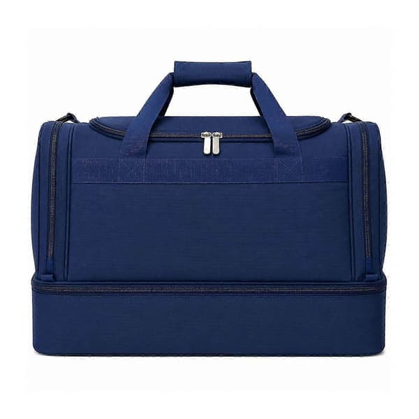 Resväska, Oxfordtyg, 56x34x31cm, Våt- och Torrförvaring, Separat Bottenfack, Rektangulär Struktur Navy Blue