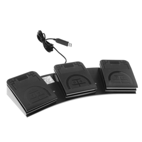 USB plastdator med tre pedalswitch mus och tangentbord med USB kabel
