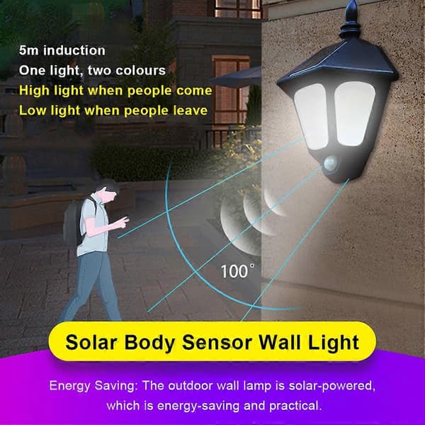 Solar Væglampe Intelligent Sensor Udendørs Varmebestandig Havelampe Terrasse