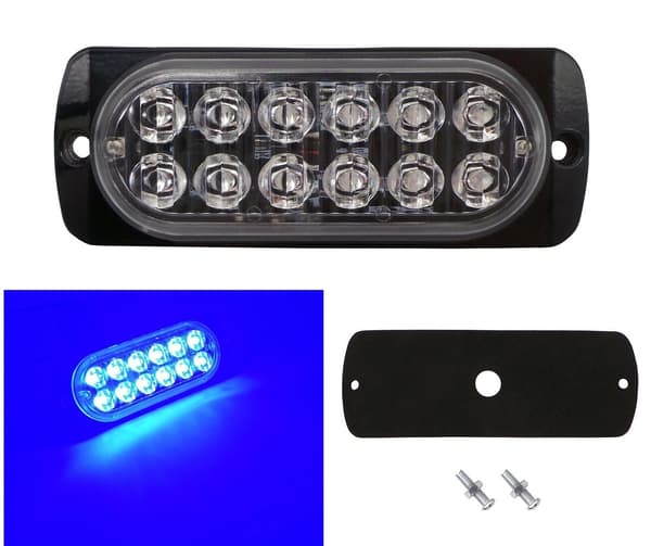[RM]Baglygte 12 LED stærk 12V-24V farver lille Blå