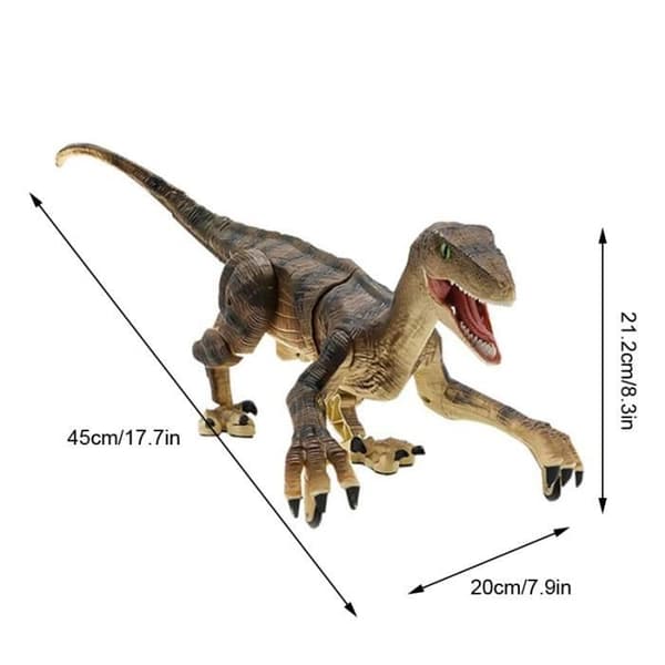 [RM](Brown) Remote Control Toy - Brown - Dinosaur - Sound and Light - Large - Plastic Brown