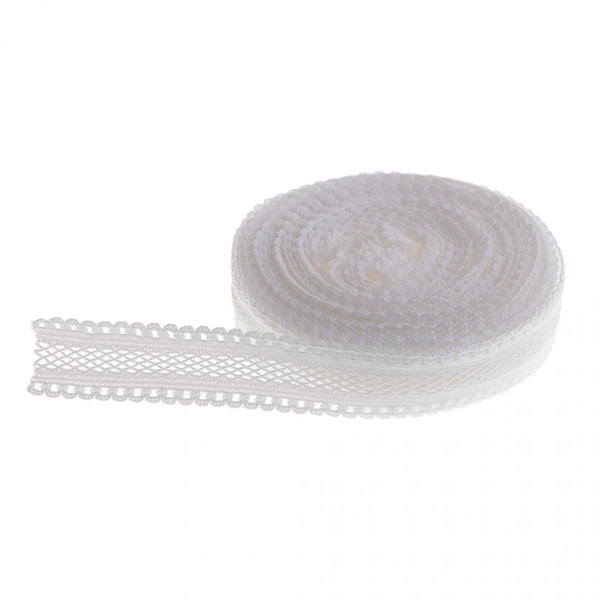 Metervara 18mm Stretch Elastisk Spets Kantband DIY Sömnad Hantverk Vit