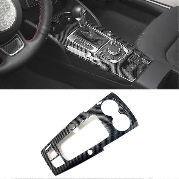 Bil LHD Karbonfiber ABS Midtkonsoll Girskiftpanel Dekorasjonsklistremerke Trim for A3 8V 2014-2018