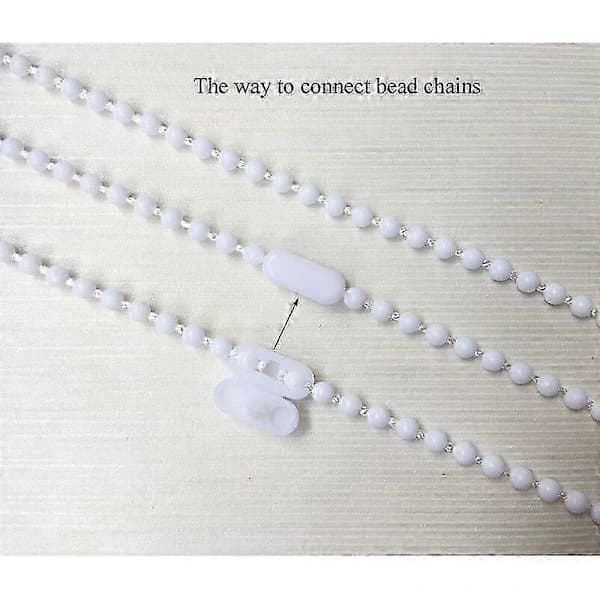 10 Meter Roller Blind Chain with 10 Connectors, Cord for Vertical Blinds, Roller Blinds, Replacement Parts, (White)