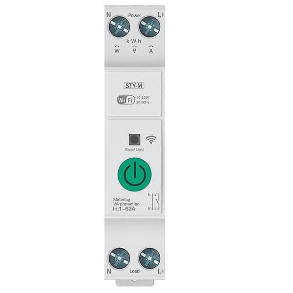 Tuya Wifi Smart Switch Energy Meter Din Rail Remote Control Smart Home Kwh Metering Monitoring Timer Relay C White