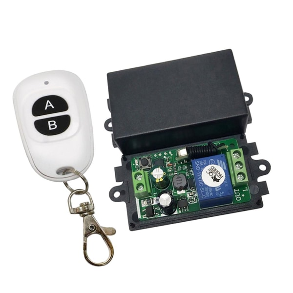 Trådlös RF-relä Fjärrkontroll Switch Receiver + Two Key White Duck Egg Fjärrkontroll