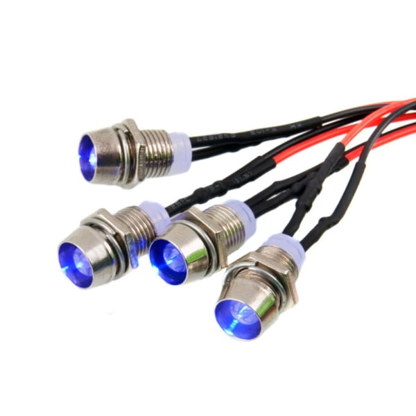 Strålkastare för 1/4 1/8 1/10 1/12 1/16 Bil RC Bil Kit 4 LED Ljus Kit Blå