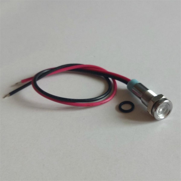 220V 6mm signal strömförsörjning LED metall signallampa med vit ledning
