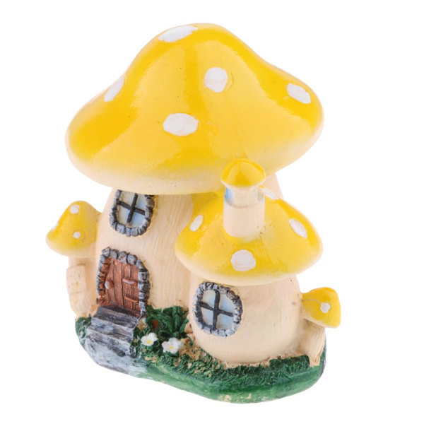 Svampfehus staty miniatyr älvträdgård & terrarium ny 5