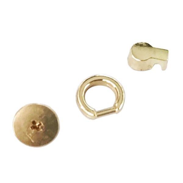 10 st Vintage Nitar Skruv Platt Huvud O Ring DIY Läder Handväska Guld