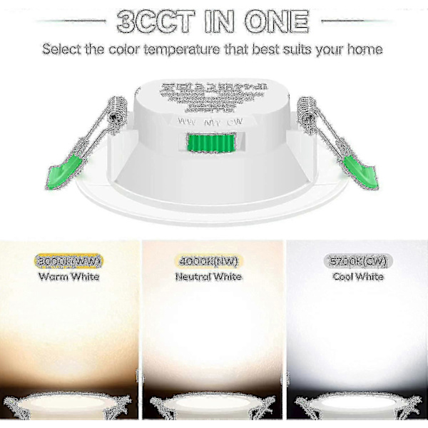 [RM]12 pcs 7w White LED Downlight Recessed Ceiling Lights Slim Spotlight