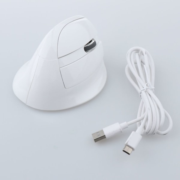Bluetooth 4.0 Uppladdningsbar Vertikal Optisk Mus med USB-mottagare, Vit