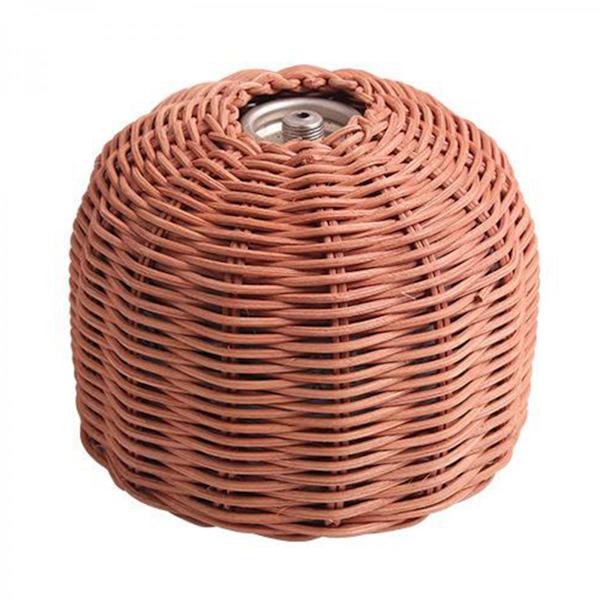 Handgjort Rattan Skydd för Gasoltub Matlagning Camping Vandring Kaffepåse S