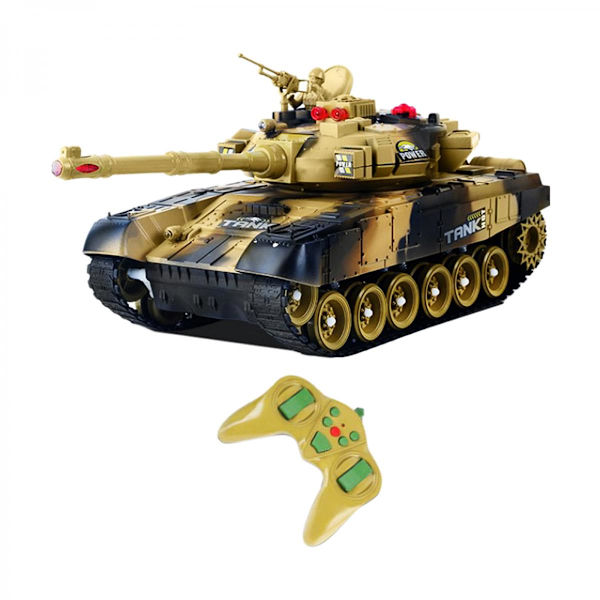 13\" RC Militär Tankbil Fjärrkontroll Tank Leksak Present Till Flickor Pojkar Brun