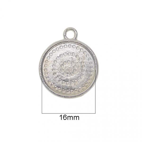 50X Runda Tomma Hängsmyckesfästen Legeringsbricka Smycken DIY Tillbehör - 16cm