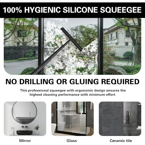 Shower squeegee, floor squeegee with telescopic handle, multifunctional shower squeegee, effective floor squeegee with hooks for home, A[RM]
