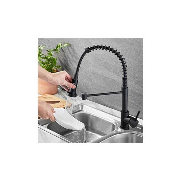[RM][11D] Kitchen Faucet Matte Black Kitchen Faucet with Black Pull-Out Spray