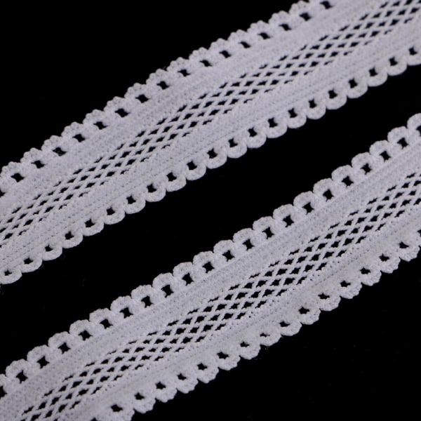 Yards 18 mm elastiskt elastiskt spetsband DIY sömnadssömnad Vit
