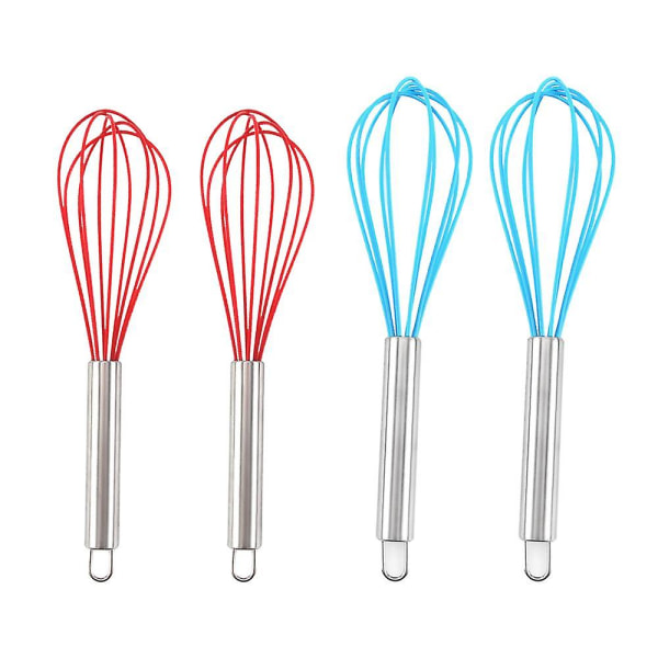 8 tums och 10 tums silikonvispsats om 4, visp ballong äggsås visp för nonstick kokkärl style 6