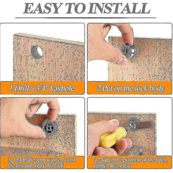 [RM]Mailbox lock 20 mm with keys for mailbox, cabinet, drawer (5 pcs.) - Silver [DB]