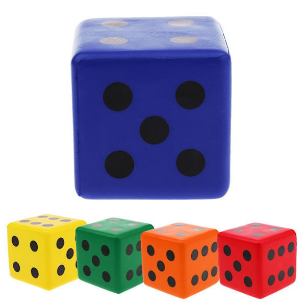 Svamp, tärning, skum, prick, tärning, lek, tärning, för, matte, undervisning, ventil, leksak, blå