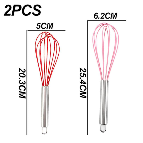 8 tums och 10 tums silikonvispsats om 4, visp ballong äggsås visp för nonstick kokkärl style 5