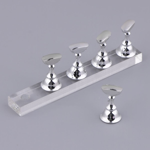 Set Akryl Magnetiska Nagel Kristall Tips Konst Övning Display Ställ