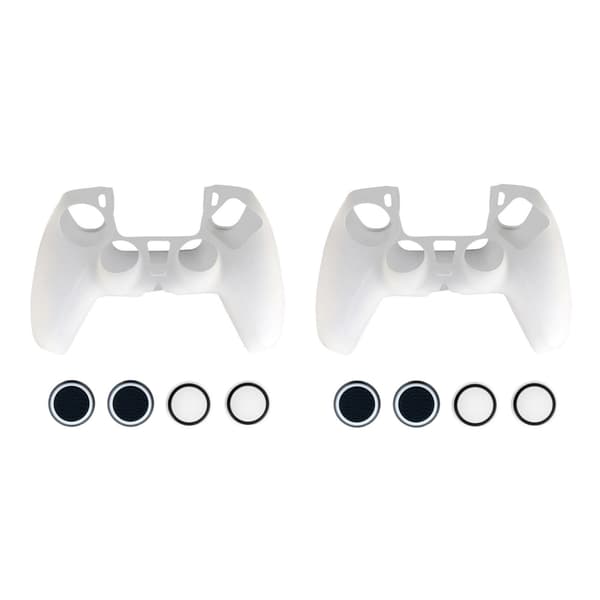 2x silikonskal för Playstation 5 PS5-kontroller - vit[RM]