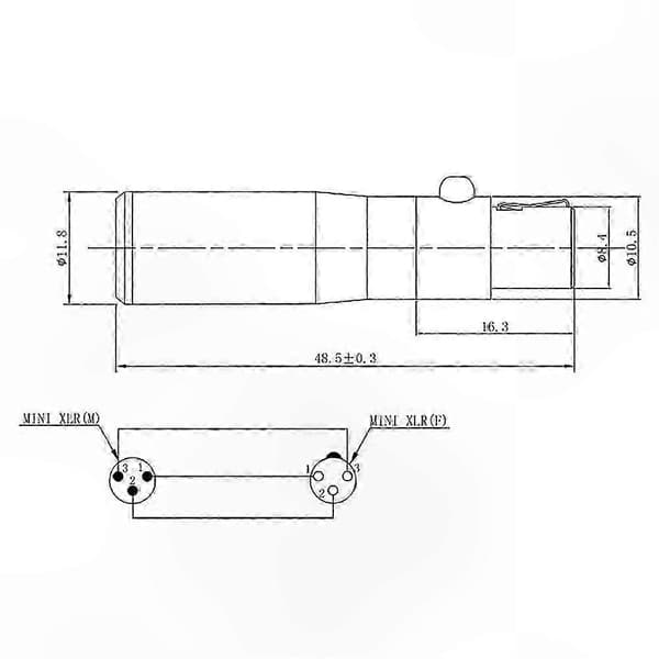 3-bens XLR han til 4-bens hun o Adapterstik til Hi-Fi signalomdannelse black