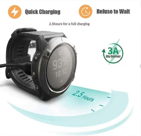 Til Garmin Fenix 6 6S 6X Pro Sapphire oplader 2-pak, Ankey opladerkabel [MI]