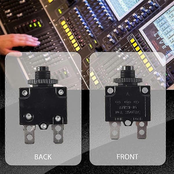 2-polet vippekontakt 10A 250V AC DC tænd/sluk vippekontakt Black Silver Tone