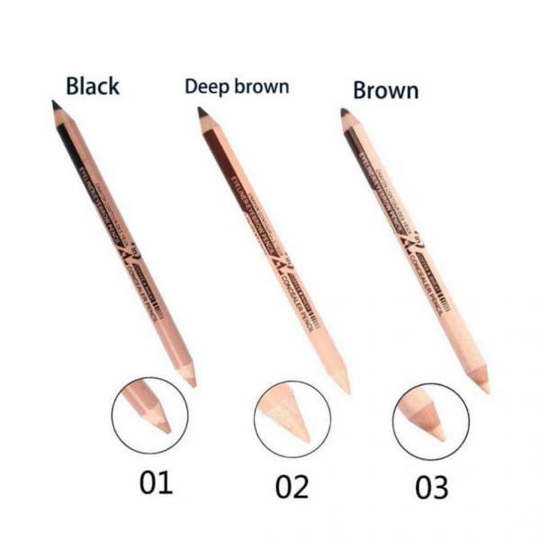 12 stycken 2 i 1 Penna Eyeliner Penna + Concealer Penna Set Smink #3