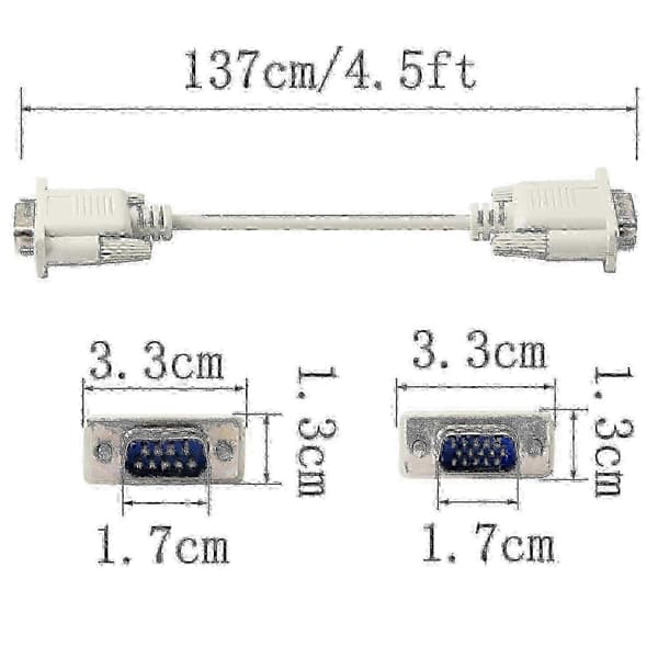 15-bens han til DB 9-bens adapterkabel med RS232 til VGA-konvertering til computere, printere og scannere_Lucky_B