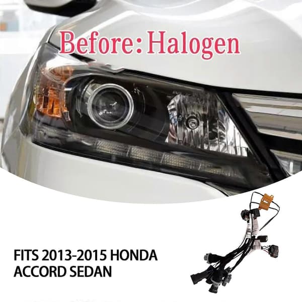 Forlygteadapter ledningsnet til 2013-2015 Honda Accord Sedan Halogen til 2016-2018 Touring LED
