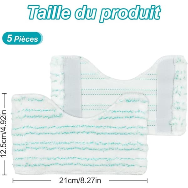 [RM] 5 Replacement Covers for Broom Bathroom Cleaner Shower Cleaner for Leifheit Micro Duo, Microfiber Replacement Cloth Suitable for Bathroom Cleaning