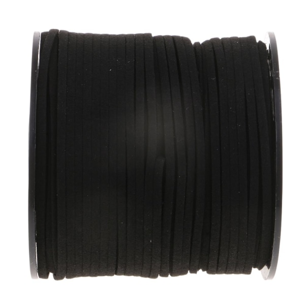 100 Yards Faux Mockaläder Snöre Tråd DIY Armband Halsband Svart