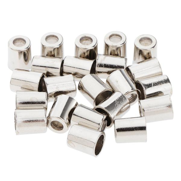 20 st Metallklocka Snörände Snörstopp Rep Paracord Lås Silver