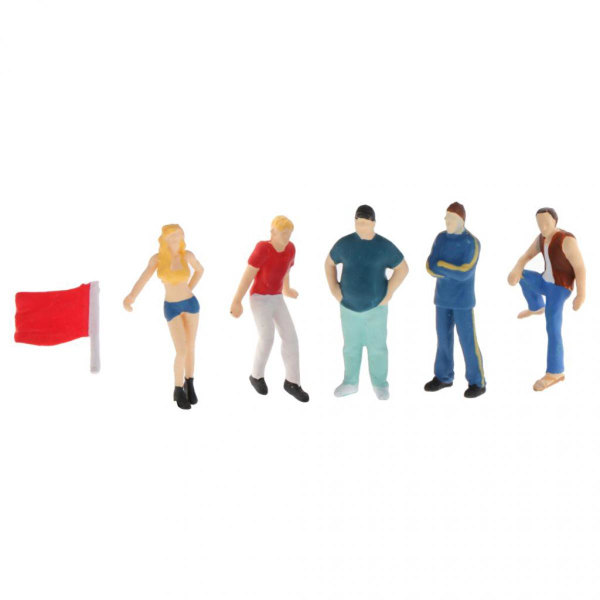 1:64 Gatubild Diorama Figurer Karaktär Resin Modell Layout Dekor Röd
