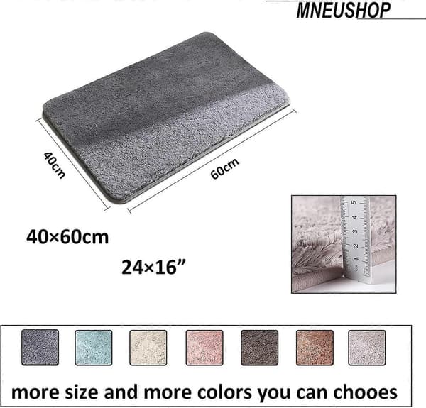[RM]40cm 60cm Bathroom Non-slip Bath Mat Durable Soft Bath Blanket Washable Bath Mat Microfiber Shaggy